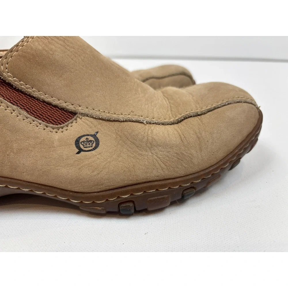 Born Mens Slip On Loafers Tan Brown Leather Casual Walking Shoes M1198 8.5